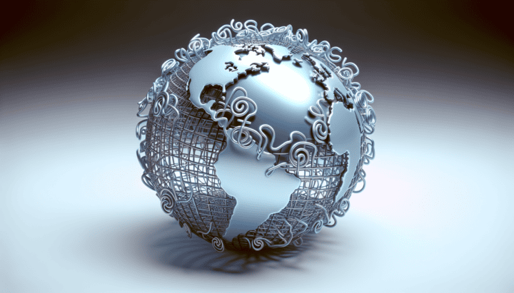 Illustration of a globe with interconnected web addresses