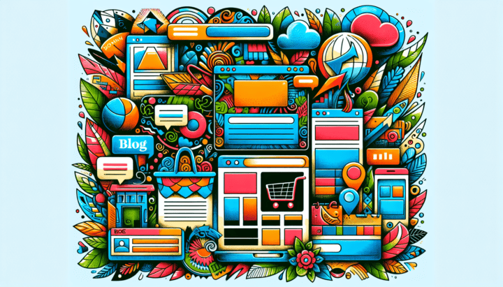 An illustration depicting various types of websites.