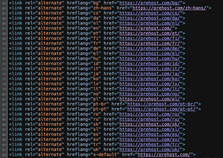 Hreflangs auf Prehost generiert von WPML